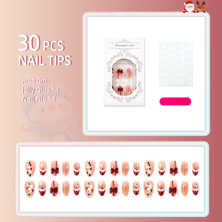 Decorative Holiday-Themed Press-On Nail Art Set