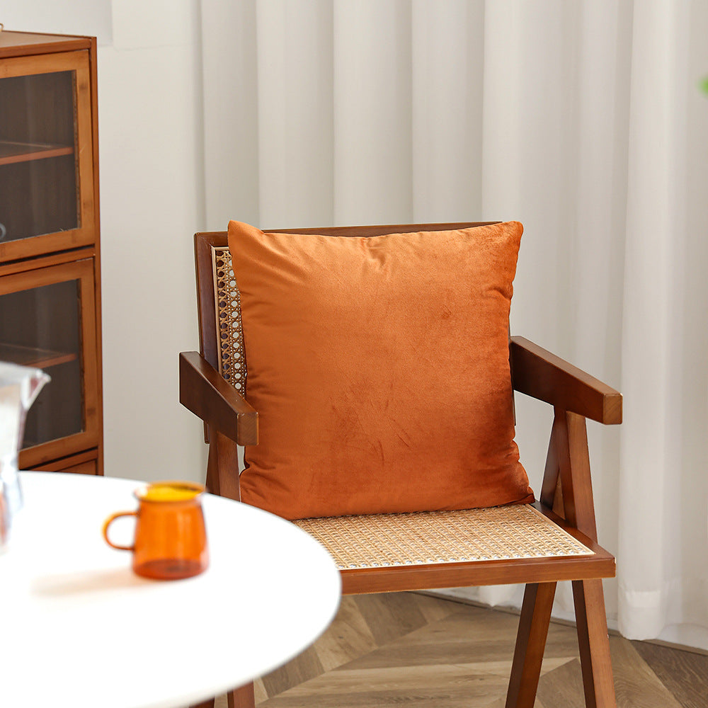 Decorative velvet cushion with soft filling