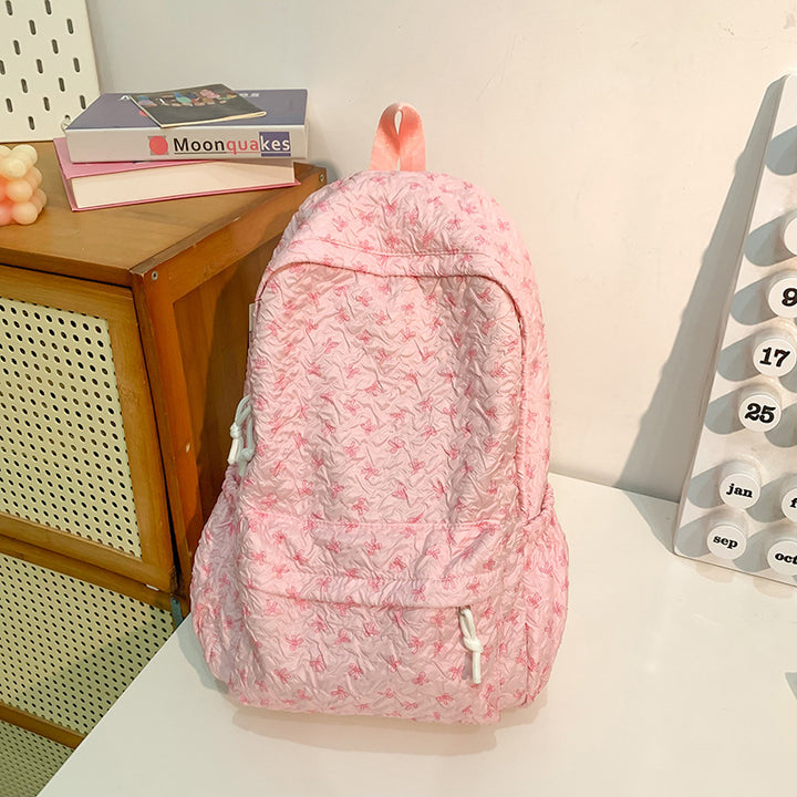 Quilted Floral Patterned Backpack Kalsten