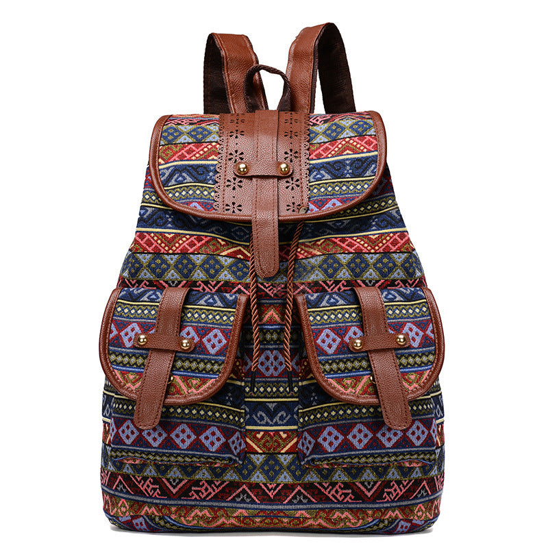 Bohemian Ethnic Print Backpack Kalsten