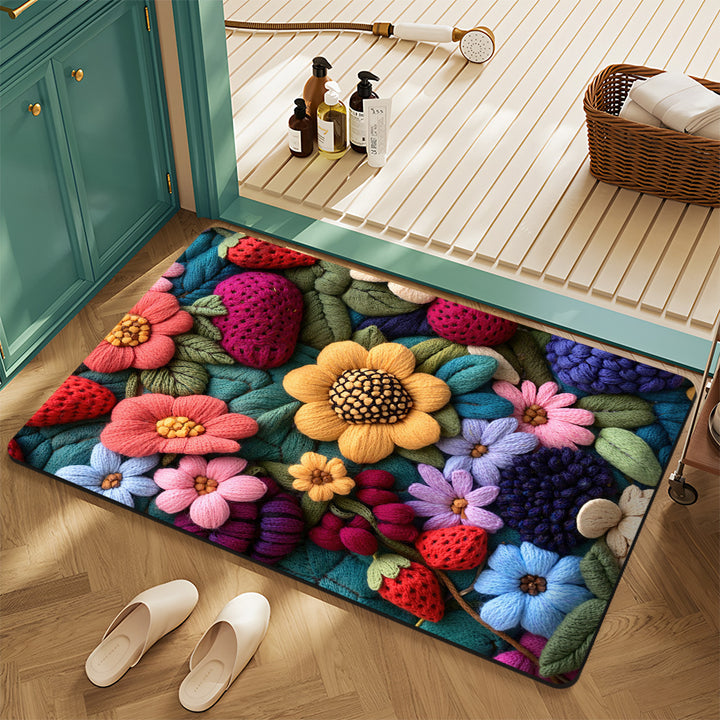 Floral Pattern Bath Mat Kalsten