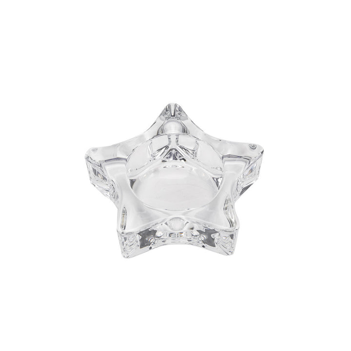 Star-Shaped Thick Crystal Glass Tealight Candle Holder Kalsten
