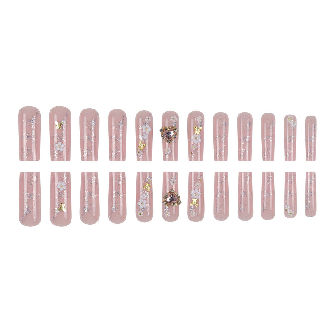Floral-Embellished Luxury Press-On Nails Kalsten