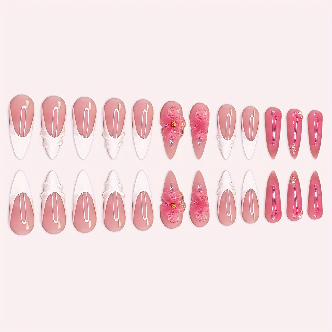 Decorative Floral Press-On Nail Set Kalsten