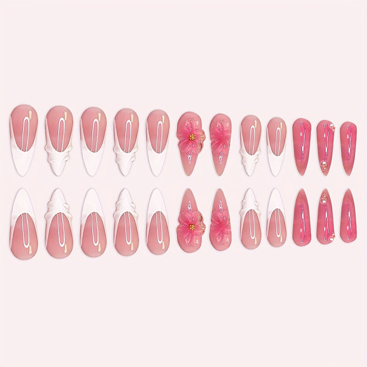 Decorative Floral Press-On Nail Set Kalsten