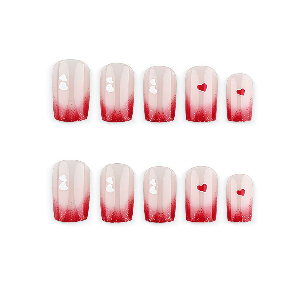 Romantic Nail Art with Heart Motifs Kalsten