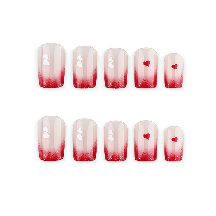 Romantic Nail Art with Heart Motifs Kalsten
