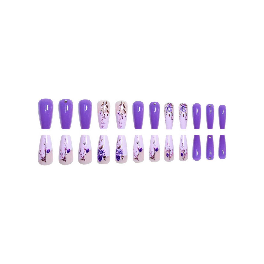 Elegant Floral Acrylic Nail Set Kalsten