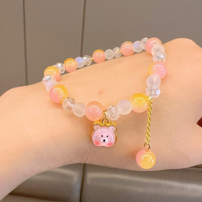 Playful bracelet with colorful glass beads and pendant Kalsten