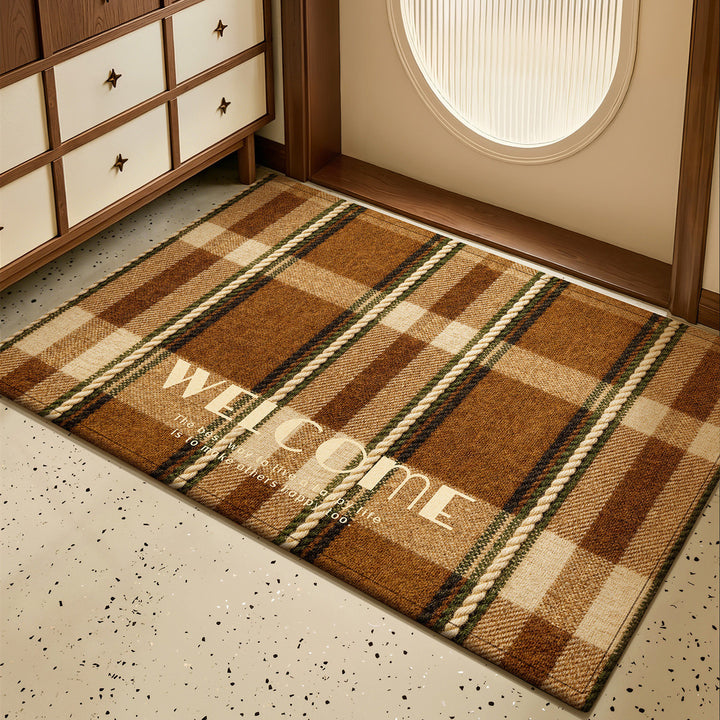 Plaid Patterned Welcome Mat