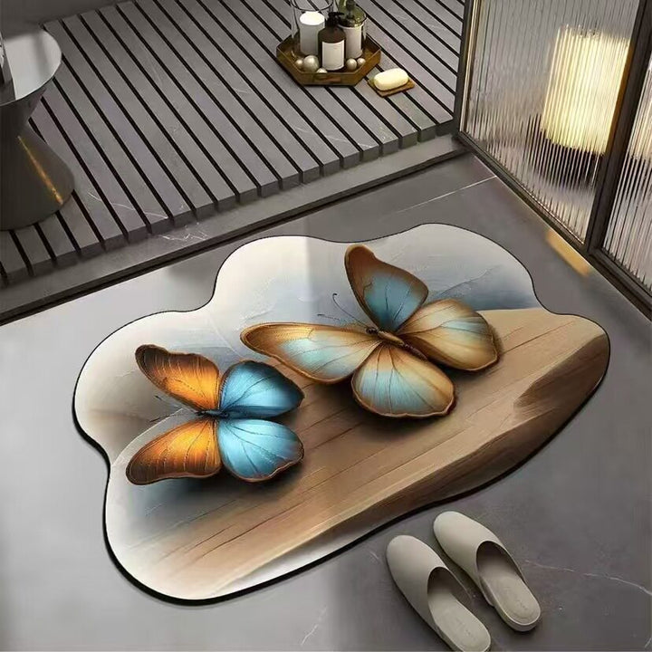 Floral Design Bath Mat Kalsten