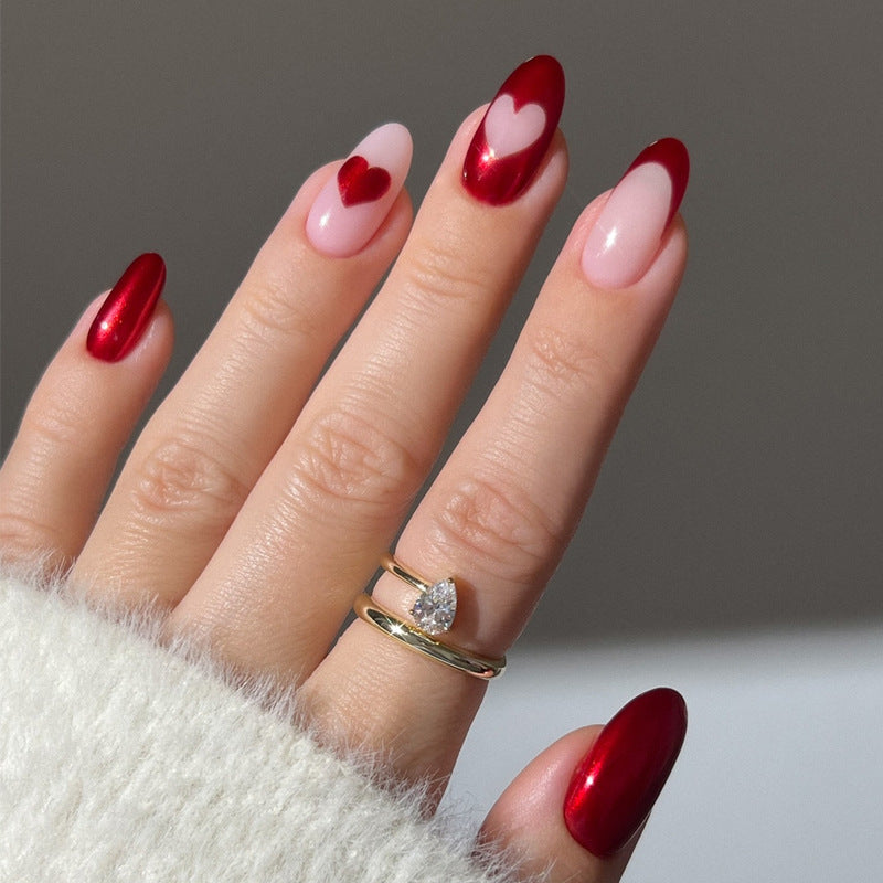 Elegant Heart-Designed Press-On Nail Set Kalsten