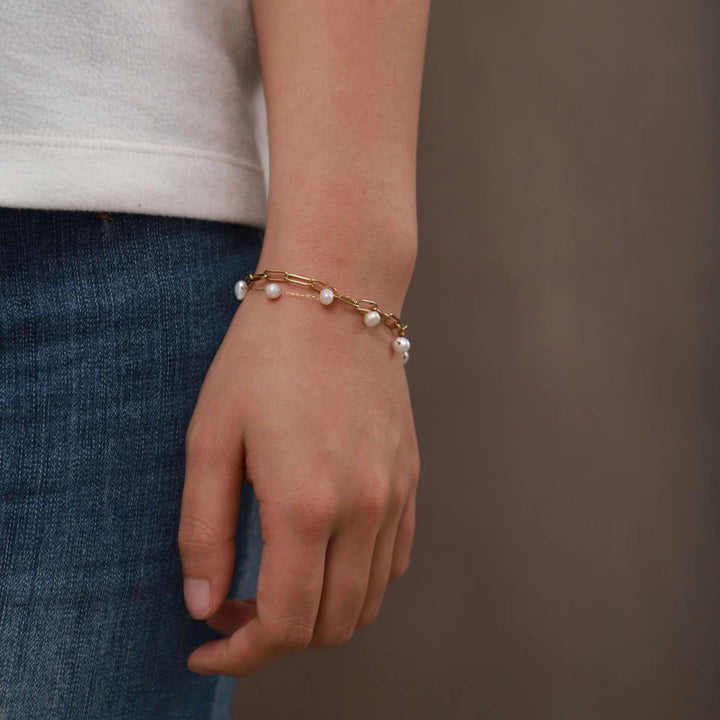 Double Layered Pearl Chain Anklet Kalsten