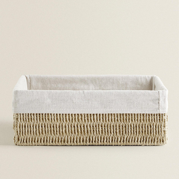 Natural storage basket with removable lining Kalsten