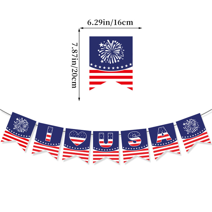 Unisex nan patriotic decorative bunting banner set with pre-strung USA letters and star garlands Kalsten