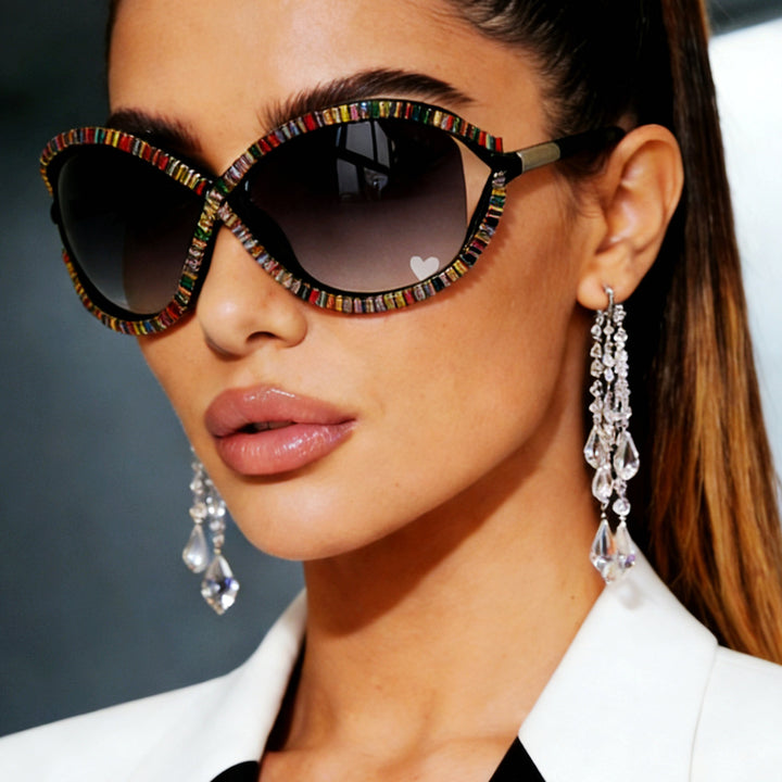 Ladies Trendy Sunglasses with Sparkling Crystal Decor Kalsten