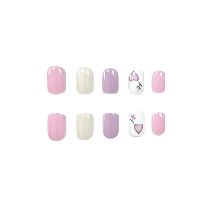 Artistic Heart-Design Nail Art Enhancements Kalsten