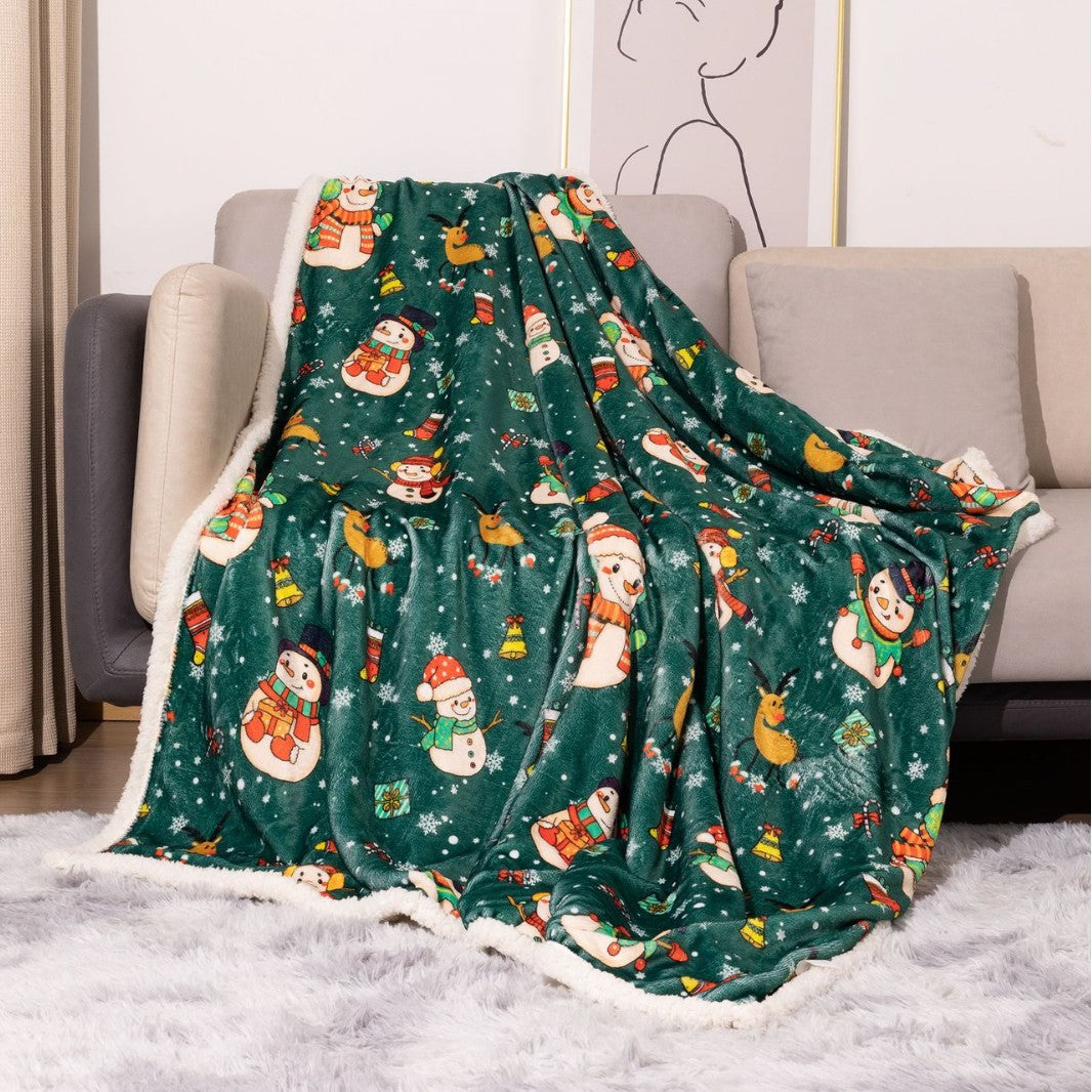 Christmas-Themed Plush Blanket