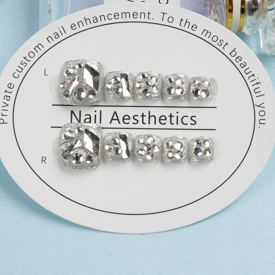 Decorative Rhinestone Press-On Toenails