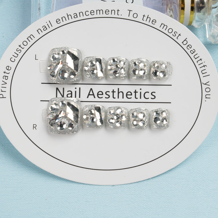 Decorative Rhinestone Press-On Toenails