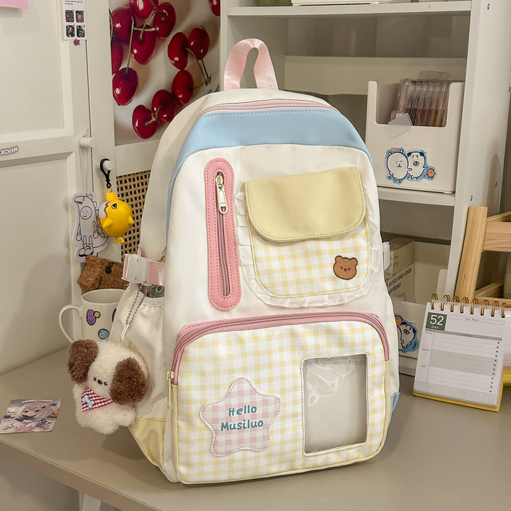 Stylish Gingham Print Backpack Kalsten