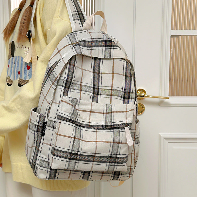 Plaid Patterned Backpack Kalsten