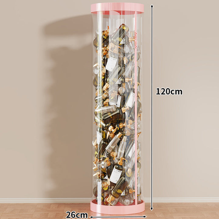 Tall Clear Acrylic Vertical Display Cylinder for Mini Perfume & Sample Bottle Collection
