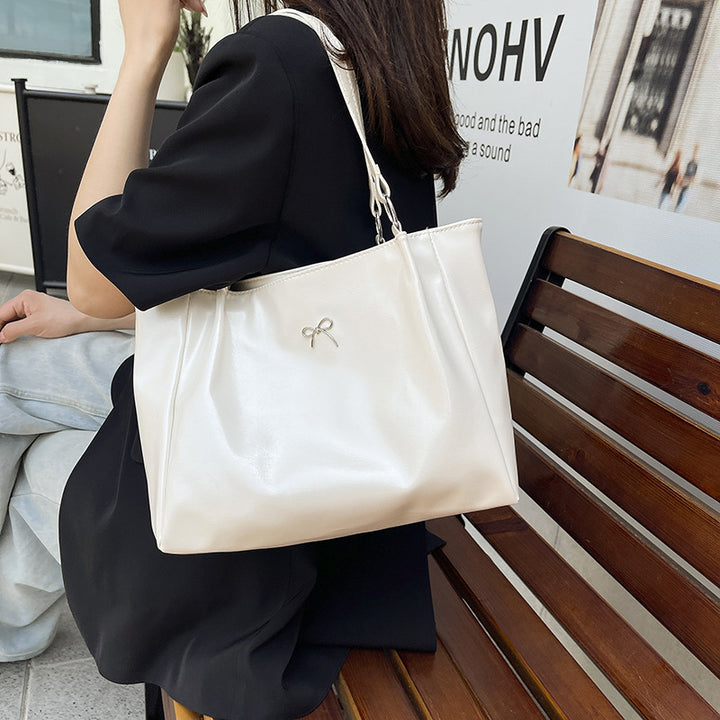 Glossy Vegan Leather Tote Bag