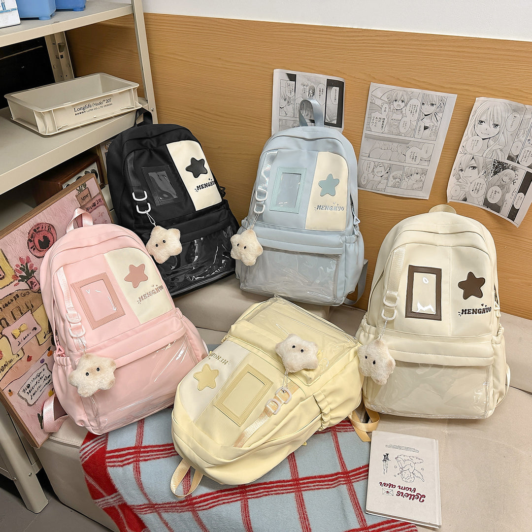 Cozy Plush Star-Embellished Backpack Kalsten
