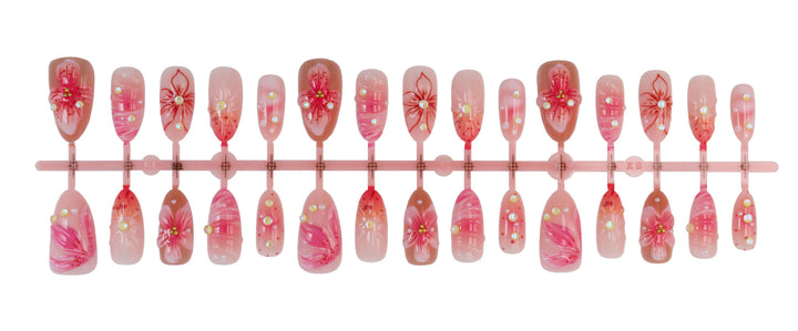 Artificial nail set with exquisite floral and 3D decorations Kalsten