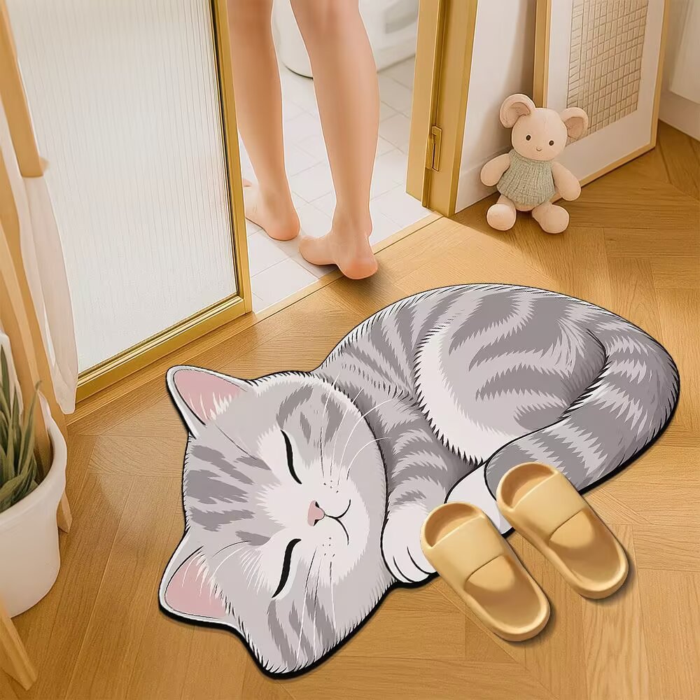 Cat-Themed Plush Bath Mat Kalsten