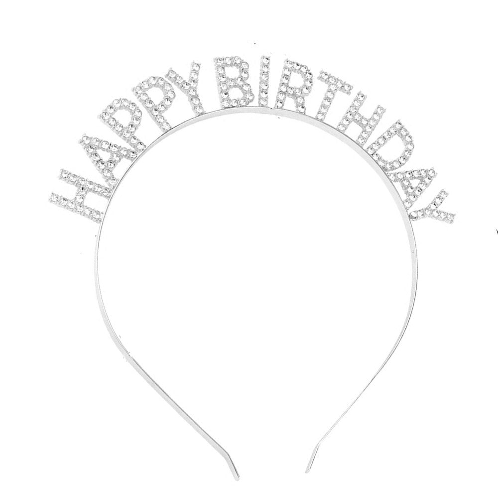 Ladies Glittering Headband with "Happy Birthday" Inscription Kalsten