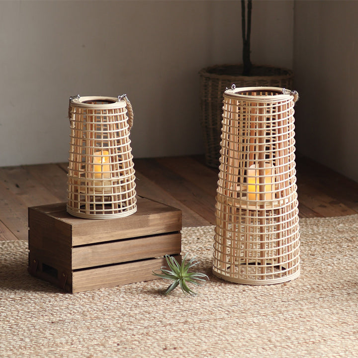 High-quality basket lamp in natural design Kalsten