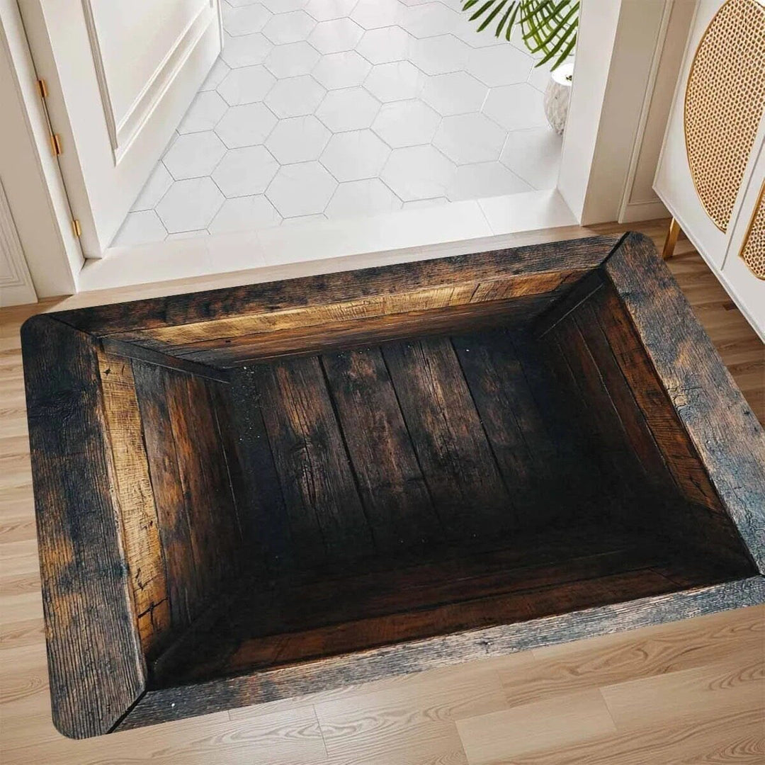Rustic Wooden Decorative Area Mat