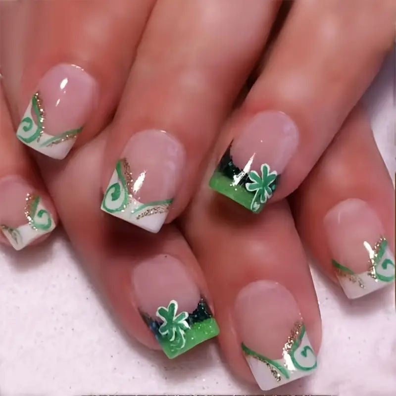 Decorative French Tip Nail Art Enhancements Kalsten