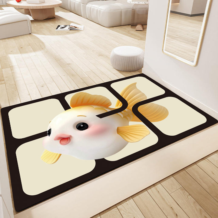 Playful Bear-Themed Plush Bath Mat Kalsten