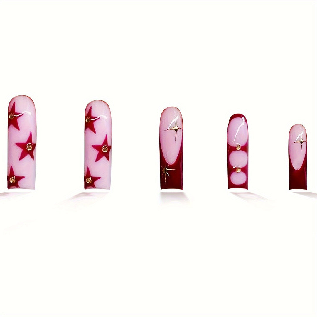 Glamorous Star-Embellished Nail Extensions Kalsten