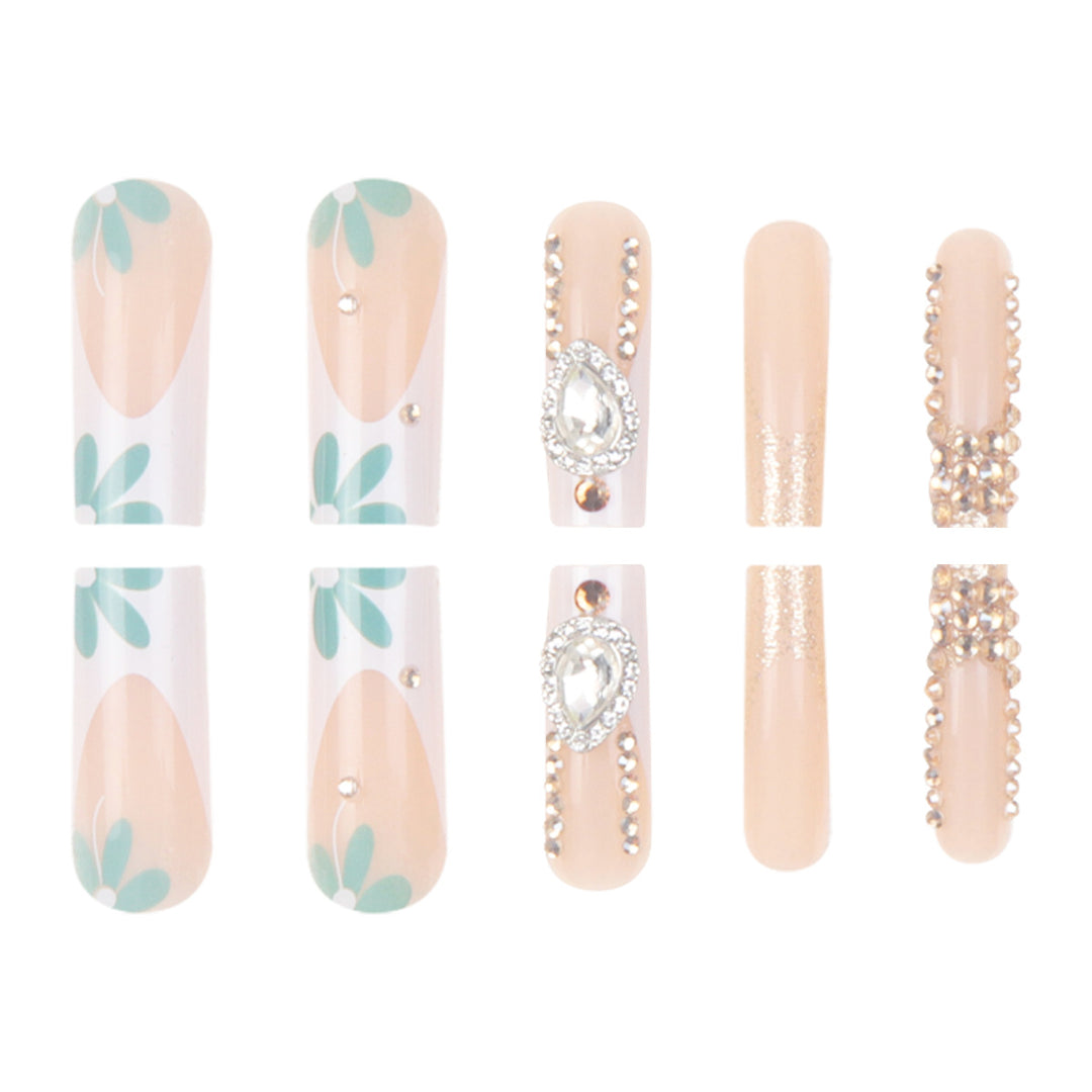 Elegant Floral Stiletto Nail Enhancements Kalsten
