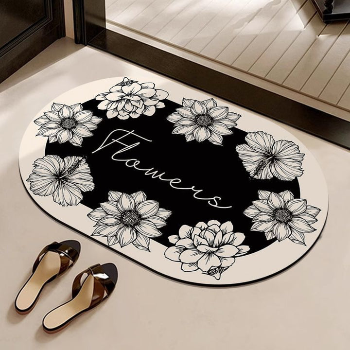 Decorative Flower-Themed Entrance Mat