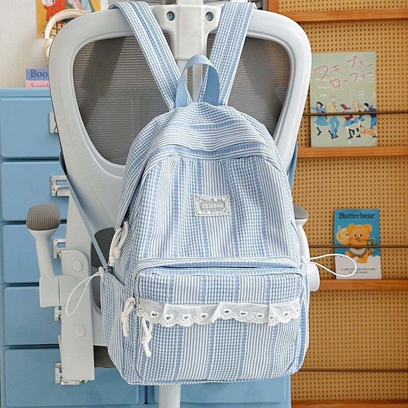 Cute Plaid Design Backpack Kalsten