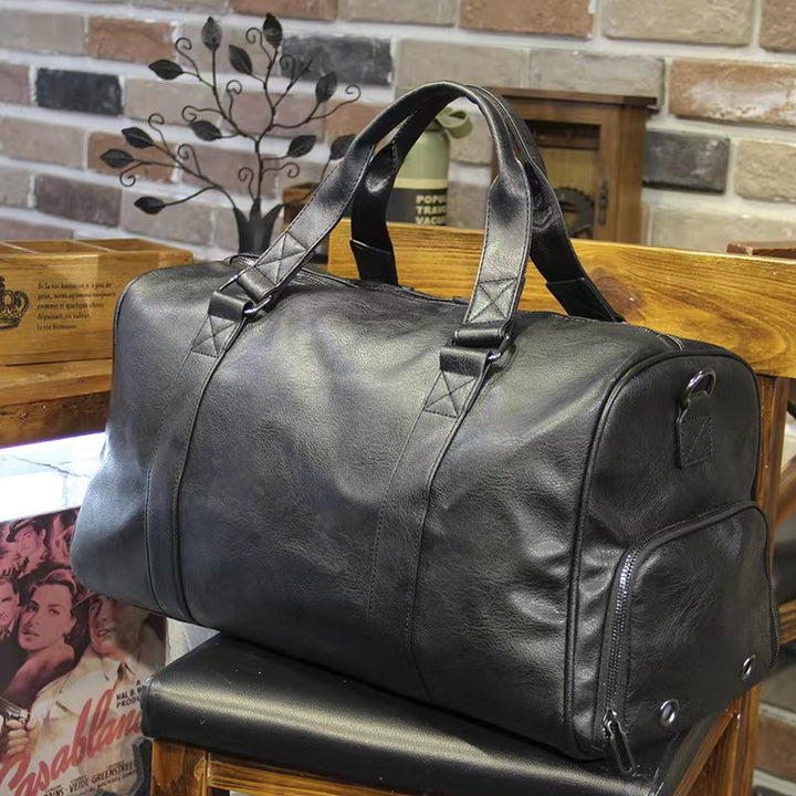 Premium Leather Travel Duffel Bag