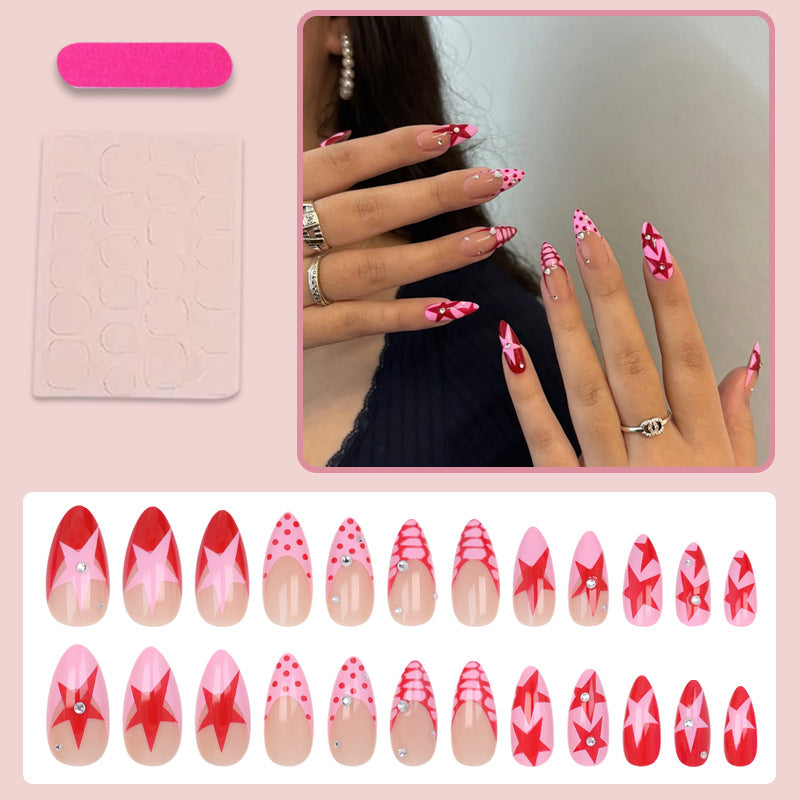 Nail art set with creative star and heart designs Kalsten