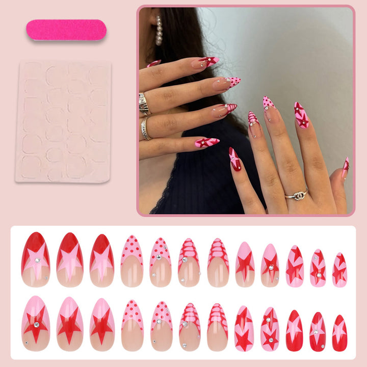 Nail art set with creative star and heart designs Kalsten