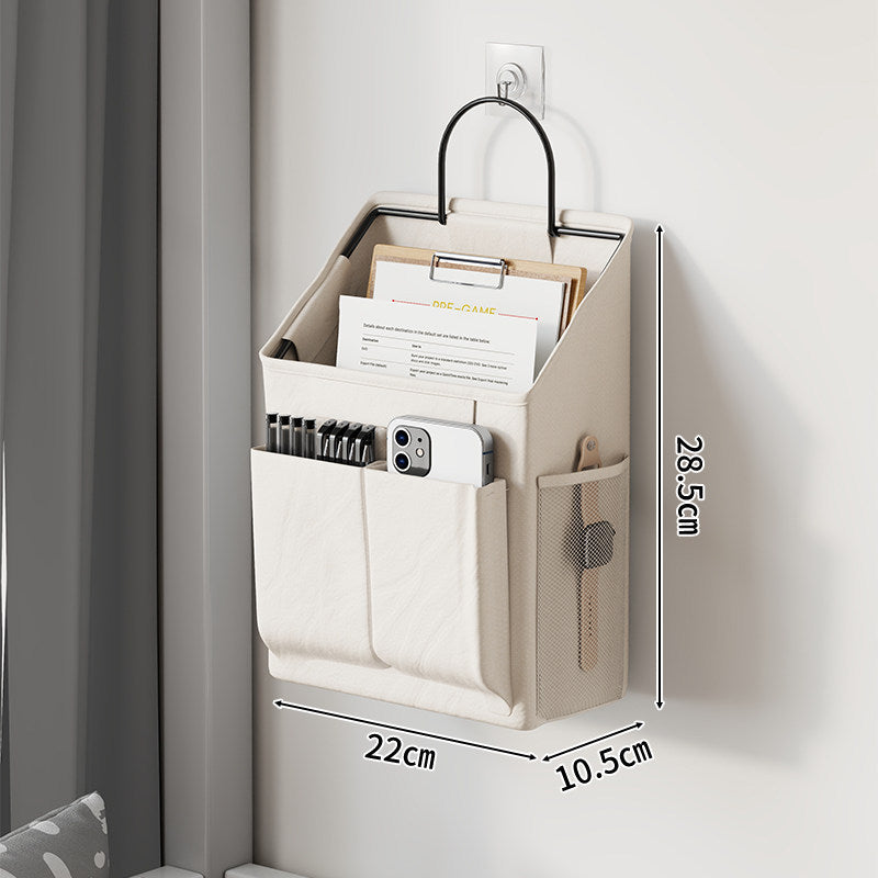 Wall-Mounted Hanging Mail and Magazine Organizer with Mesh Side Pocket
