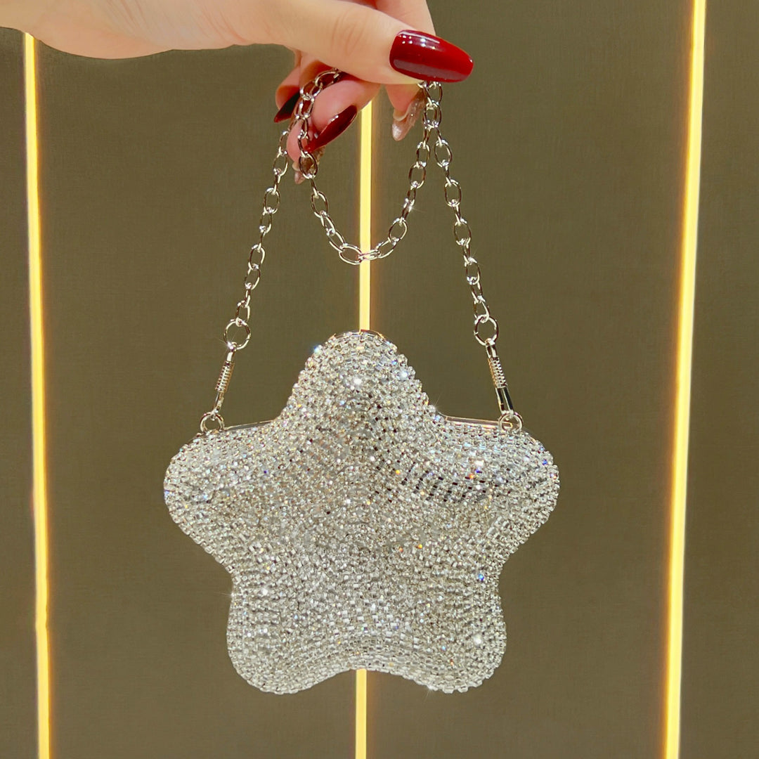 Rhinestone Star-Shaped Clutch