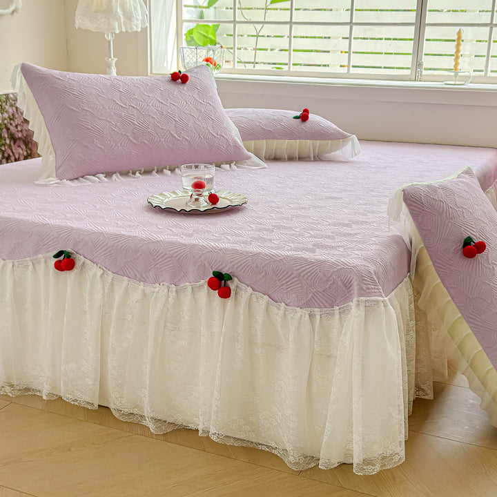 Women's bedspread with playful ruffle design and elegant texture Kalsten