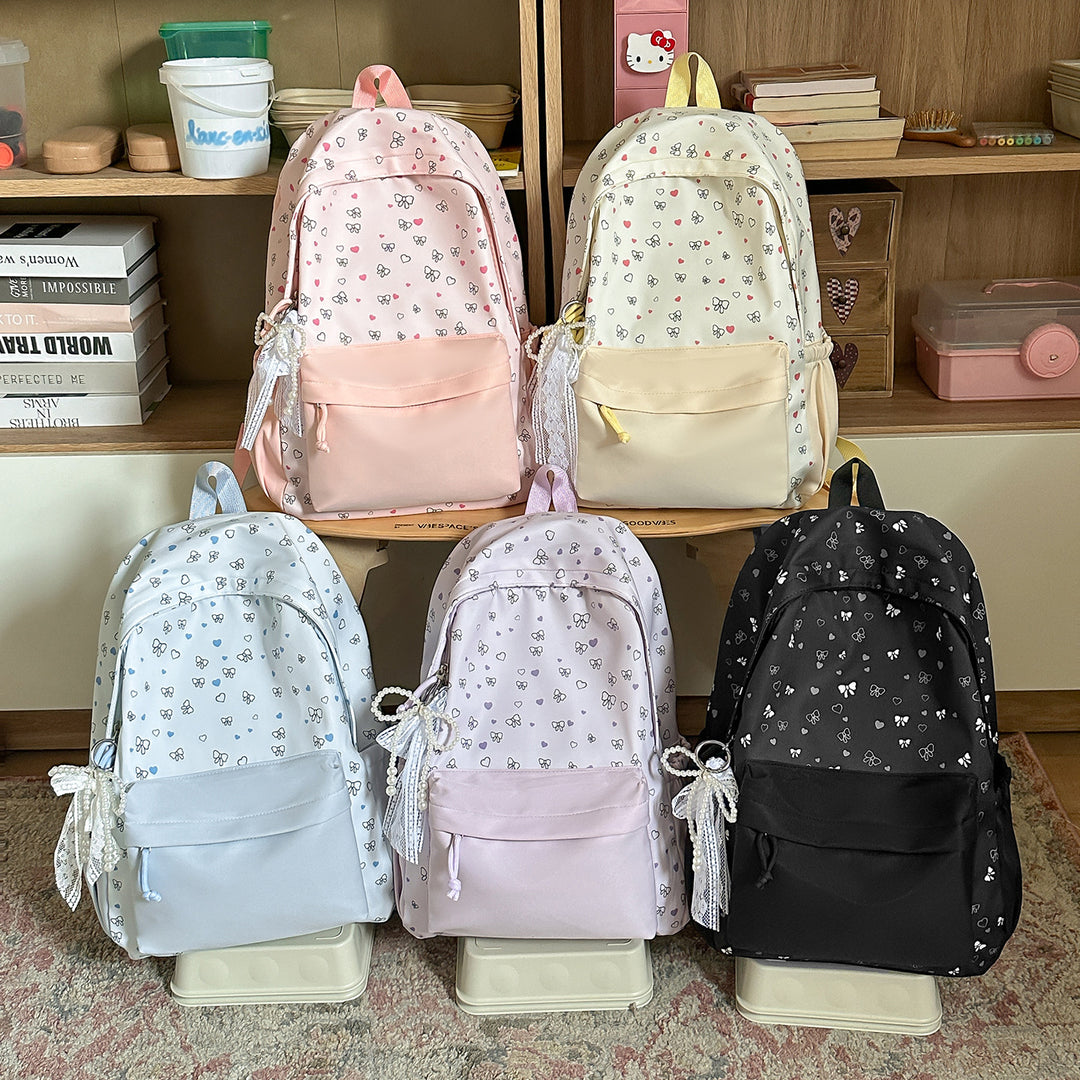 Stylish Heart-Printed Backpack Kalsten