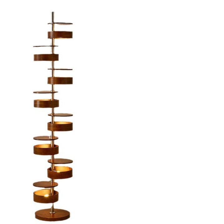 Spiral Floor Lamp with Multiple Light Discs