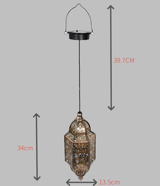Ornate Moroccan Cutout Metal Hanging Pendant Light With Decorative Shadow Projection And Ceiling Canopy Kalsten