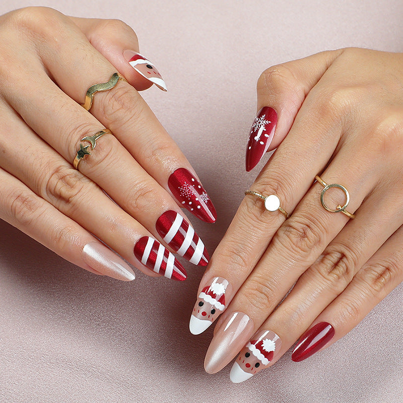 Artificial nail set with festive Christmas designs Kalsten